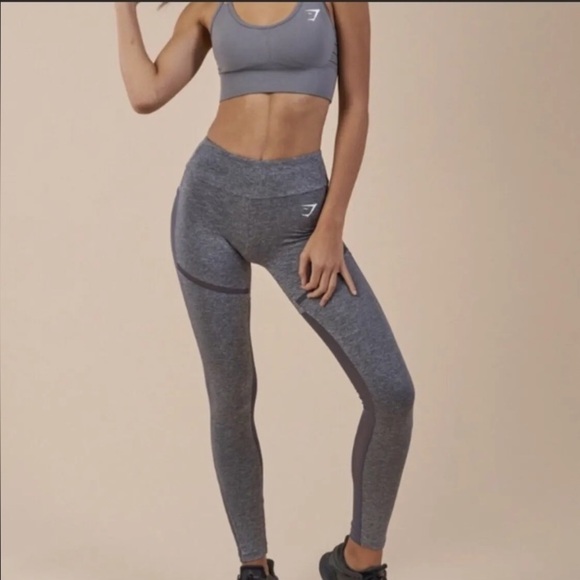 GYMSHARK Simply Mesh Detail Leggings in Gray - Size XS - Picture 2 of 11